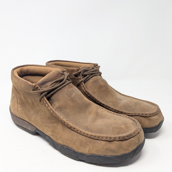 Twisted X Men's Size 11.5 M Driving Moc Style MDMW001 Brown Leather Boots Shoes - Picture 1 of 10